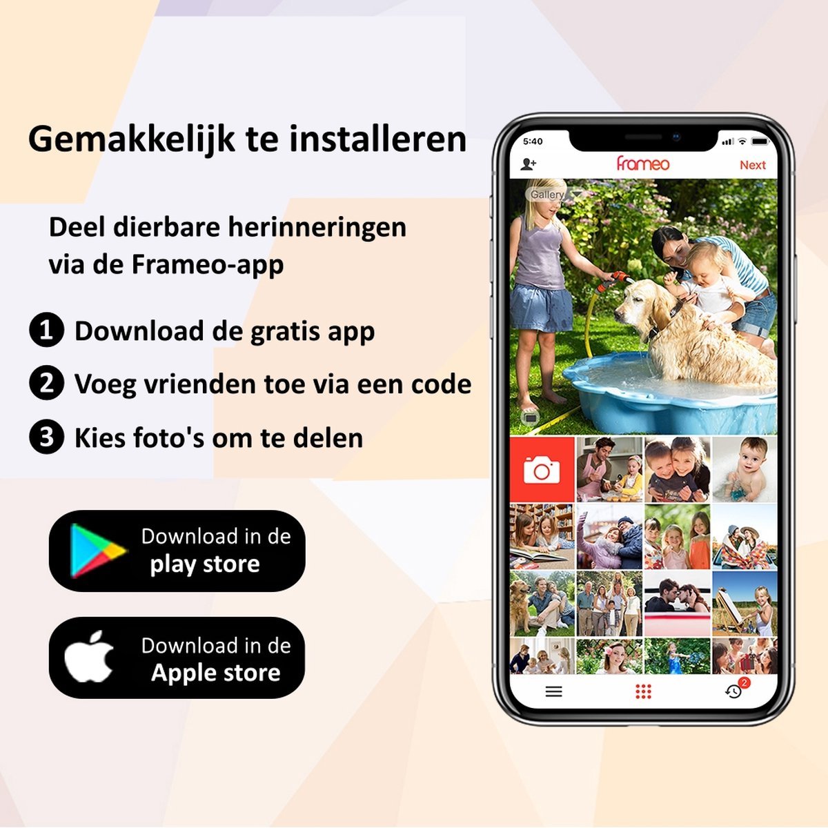 Retourdeal - My Green Deal - Digitale fotolijst - 10.1 inch - Met Wifi en Frameo App - Touchscreen - My Green Deal