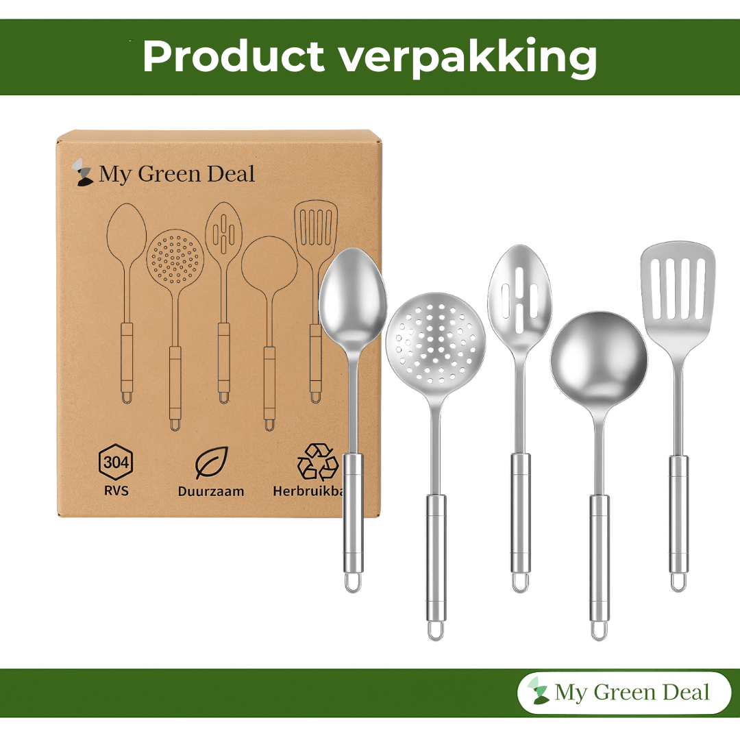 RVS Keukenhulpen Set – 5 stuks - My Green Deal
