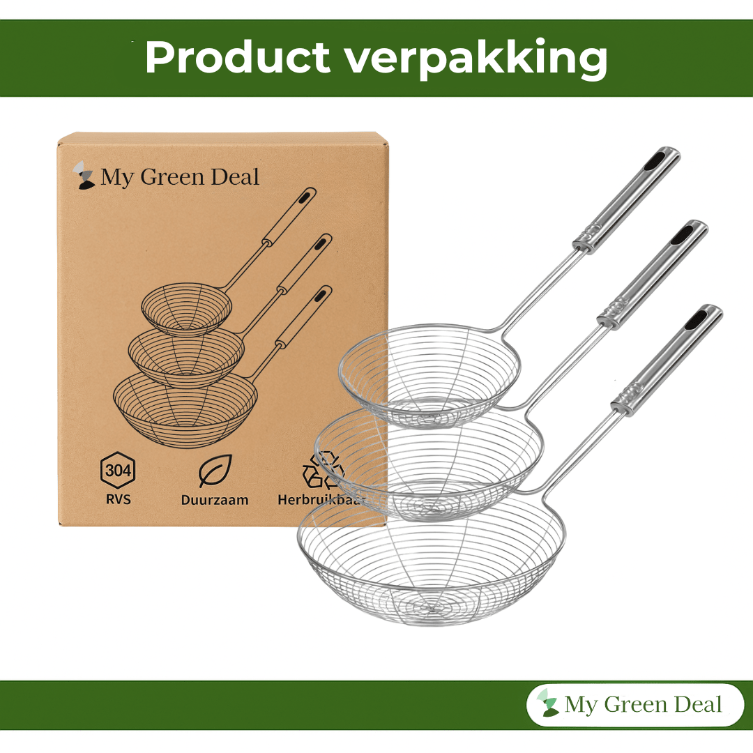 RVS Simmer Lepel Set – 3 stuks - My Green Deal