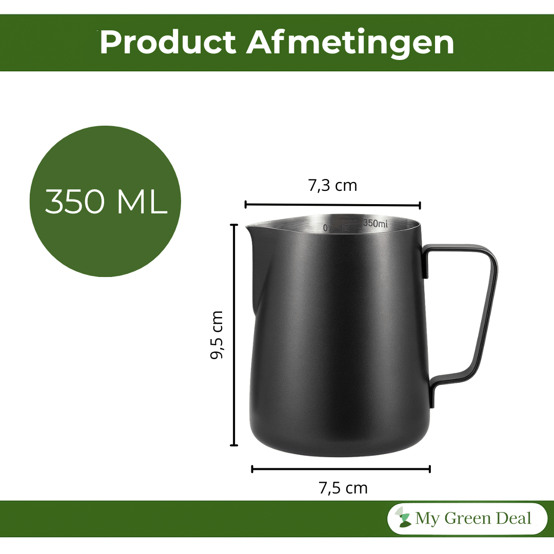 Retourdeal – RVS Melkkan 350ml Zwart - My Green Deal
