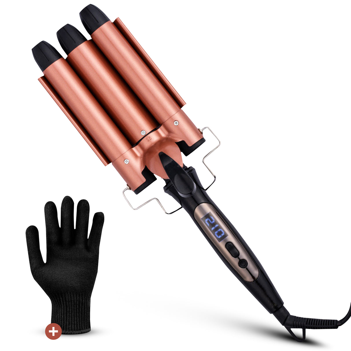 Retourdeal - My Green Deal - Keramische Wafeltang voor Haar - met Beschermingshandschoen