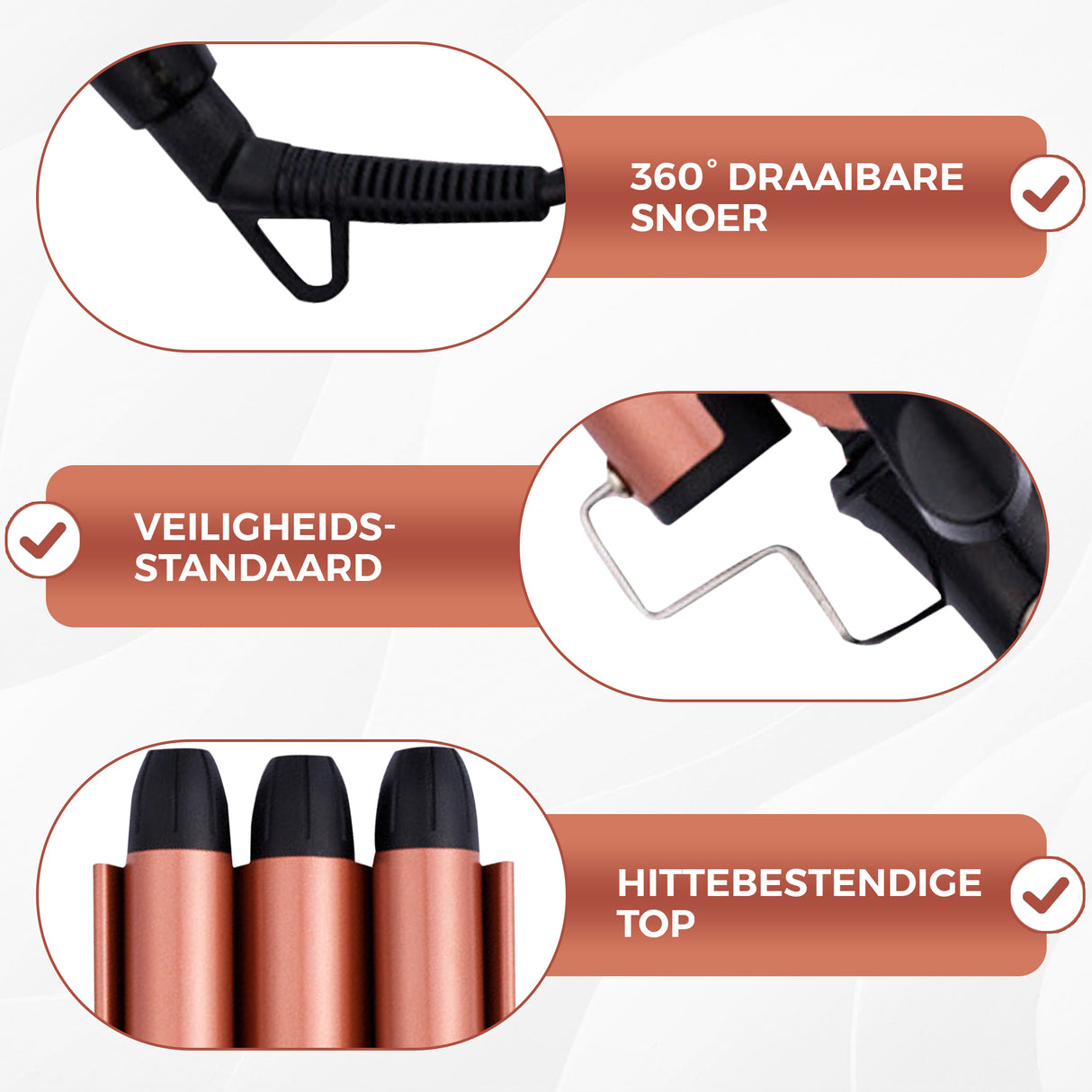 Retourdeal - My Green Deal - Keramische Wafeltang voor Haar - met Beschermingshandschoen