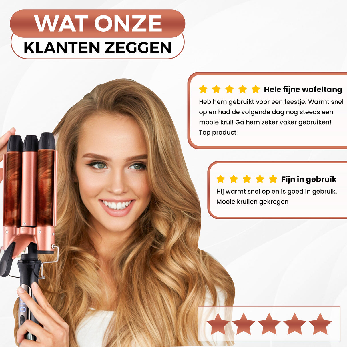 Retourdeal - My Green Deal - Keramische Wafeltang voor Haar - met Beschermingshandschoen