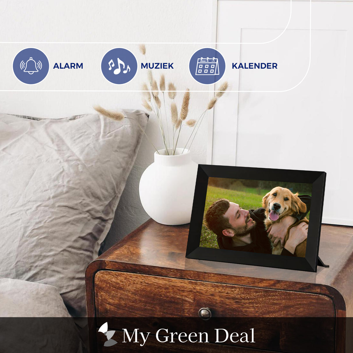 My Green Deal – Digitaler Fotorahmen – 10,1 Zoll – mit WLAN und Frameo-App – Touchscreen