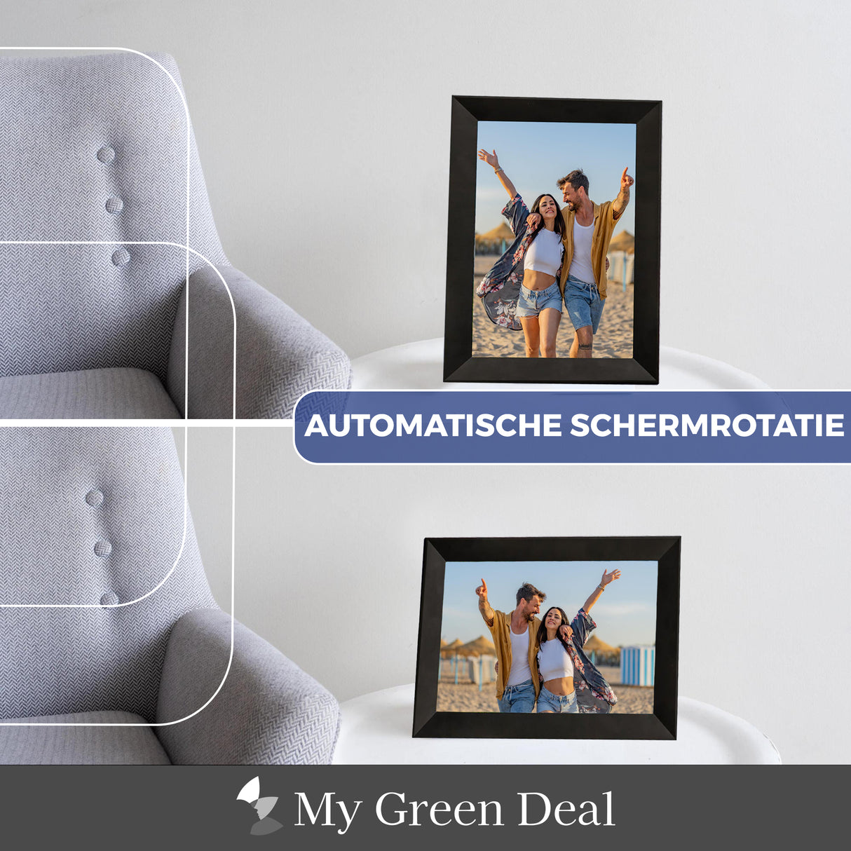 My Green Deal – Digitaler Fotorahmen – 10,1 Zoll – mit WLAN und Frameo-App – Touchscreen