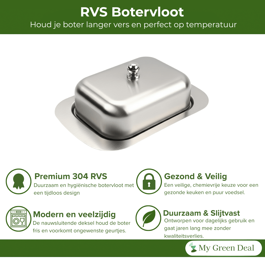 RVS Botervloot met Deksel - My Green Deal