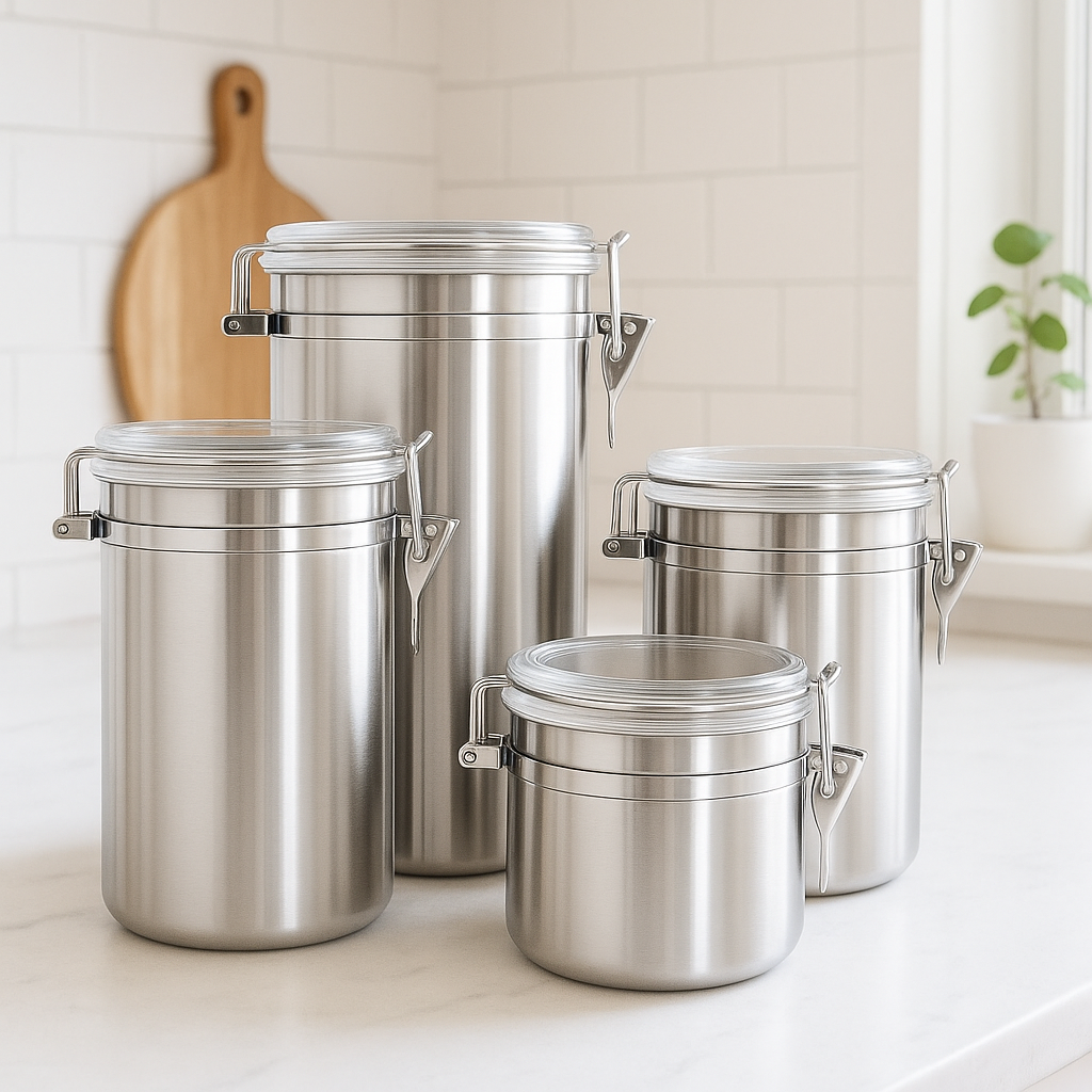 RVS Voorraadbussen Set – 4 stuks