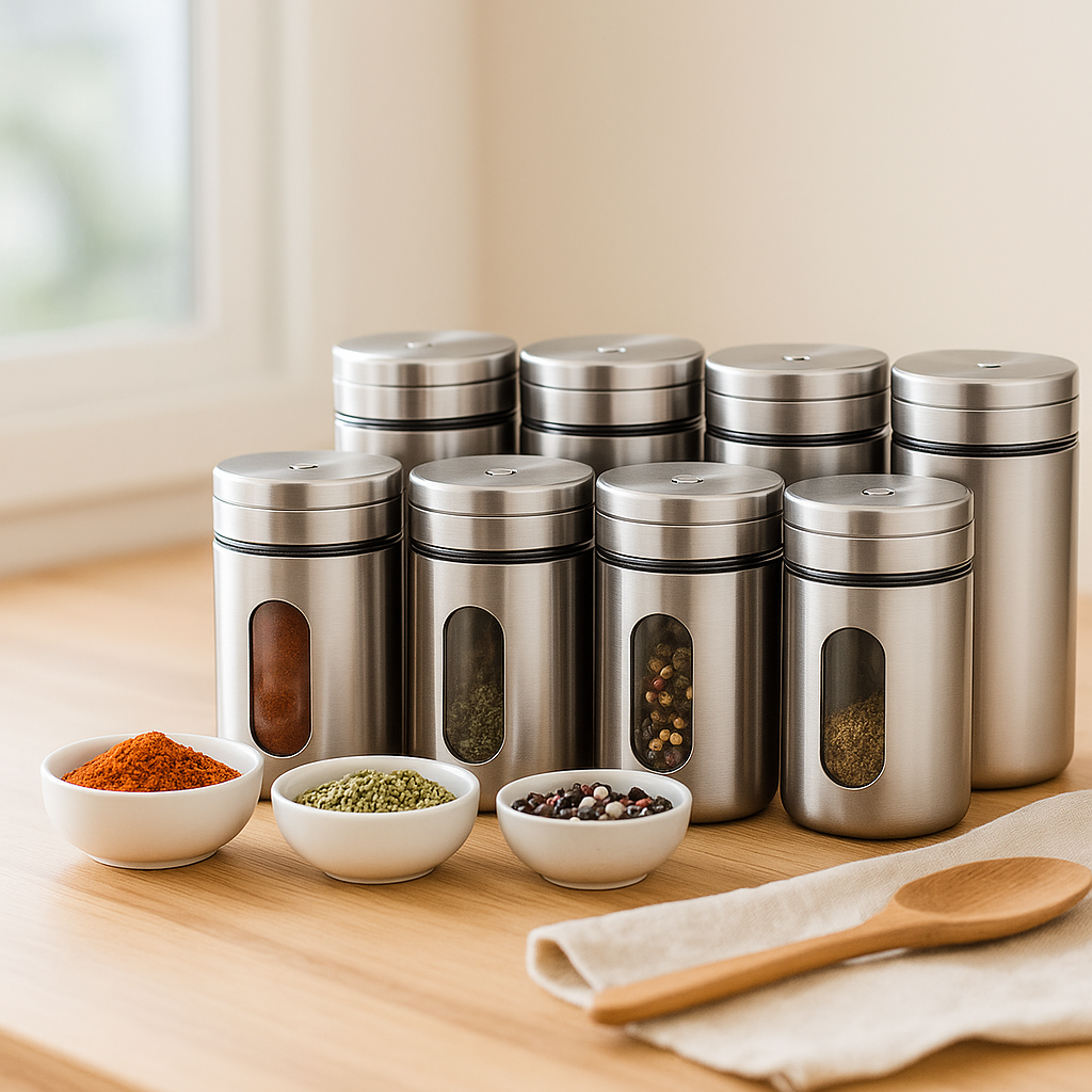 RVS Kruidenpotjes Set – 12 stuks