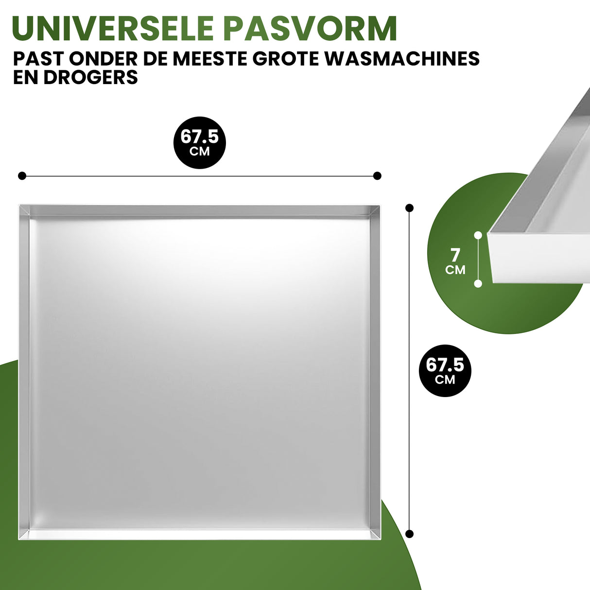 Retourdeal - My Green Deal - Lekbak Wasmachine Universeel - 65x65x7cm - My Green Deal