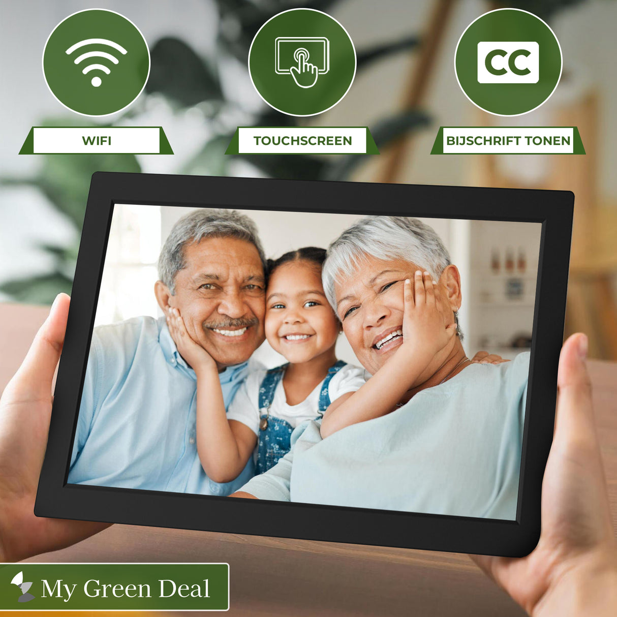 Retourdeal - My Green Deal-Digitale fotolijst-15.6 inch-Wifi-Frameo-32GB-