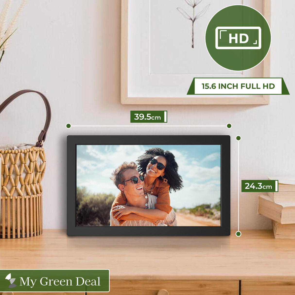 Retourdeal - My Green Deal-Digitale fotolijst-15.6 inch-Wifi-Frameo-32GB-