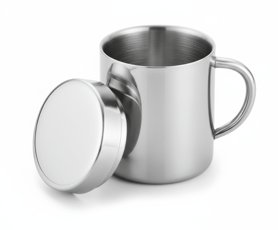 Retourdeal - RVS beker met deksel 200ml - My Green Deal
