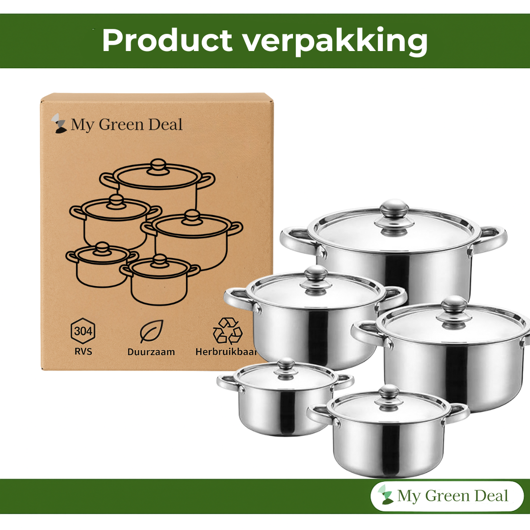 RVS Kookpannenset 5-delig