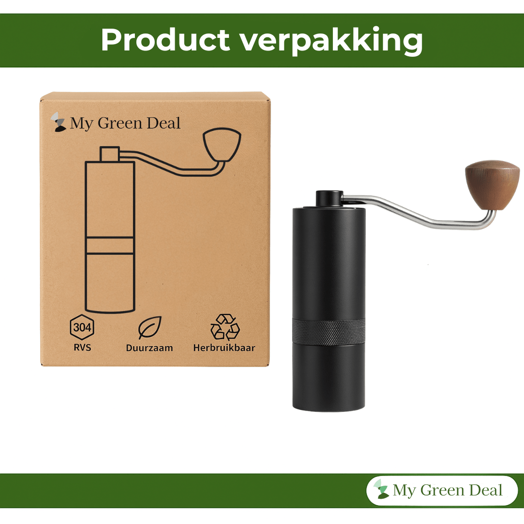 Retourdeal - RVS Koffiemolen Handmatig Zwart - My Green Deal
