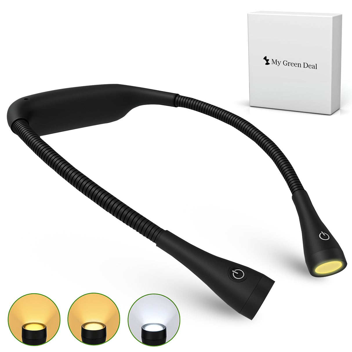 Retourdeal - My Green Deal - Oplaadbare Neklamp – Flexibel Nekleeslampje met 3 Lichtstanden