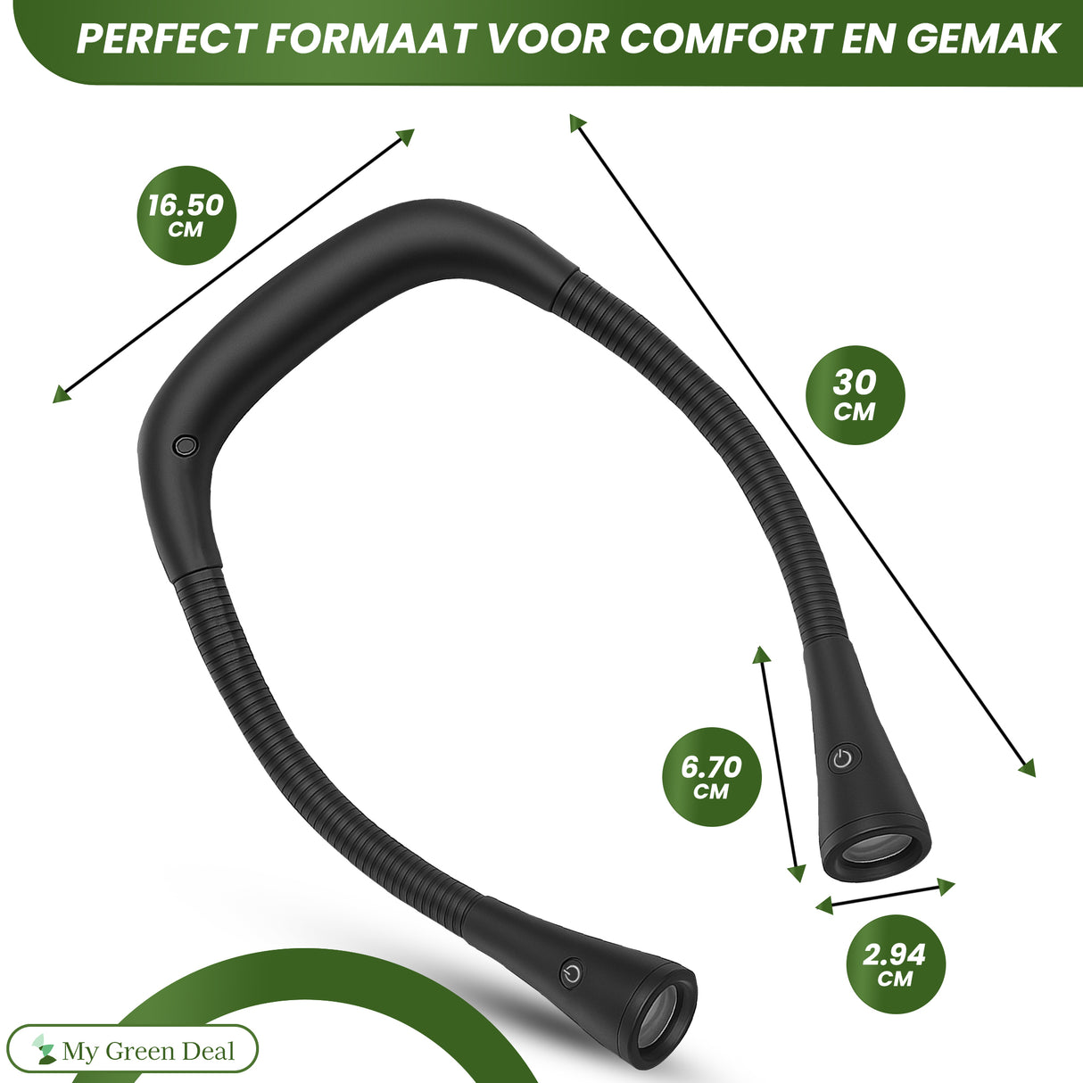 Retourdeal - My Green Deal - Oplaadbare Neklamp – Flexibel Nekleeslampje met 3 Lichtstanden