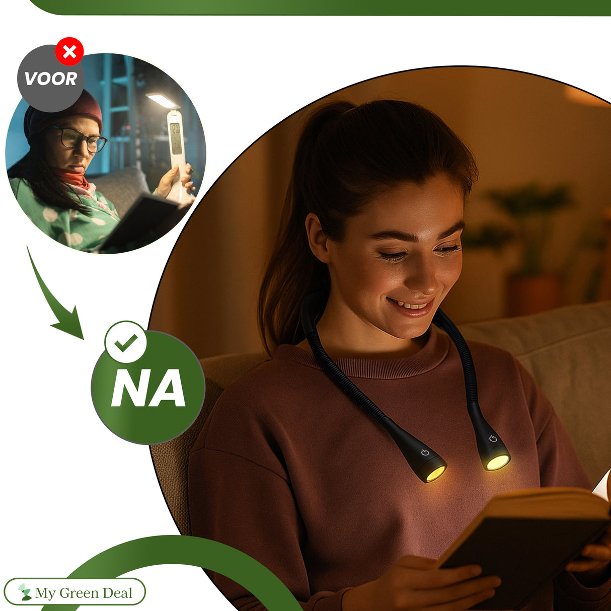 Retourdeal - My Green Deal - Oplaadbare Neklamp – Flexibel Nekleeslampje met 3 Lichtstanden