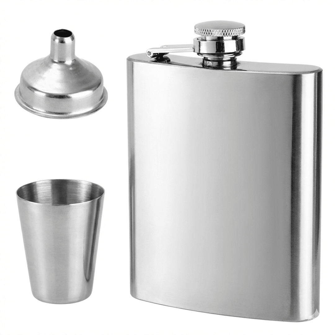 RVS Heuplfles 180ml met trechter - My Green Deal