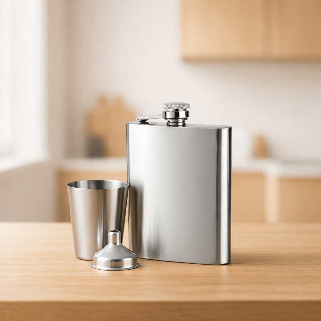 RVS Heuplfles 180ml met trechter - My Green Deal