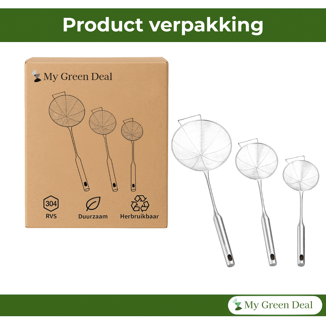 RVS Skimmerlepel set van 3 - My Green Deal