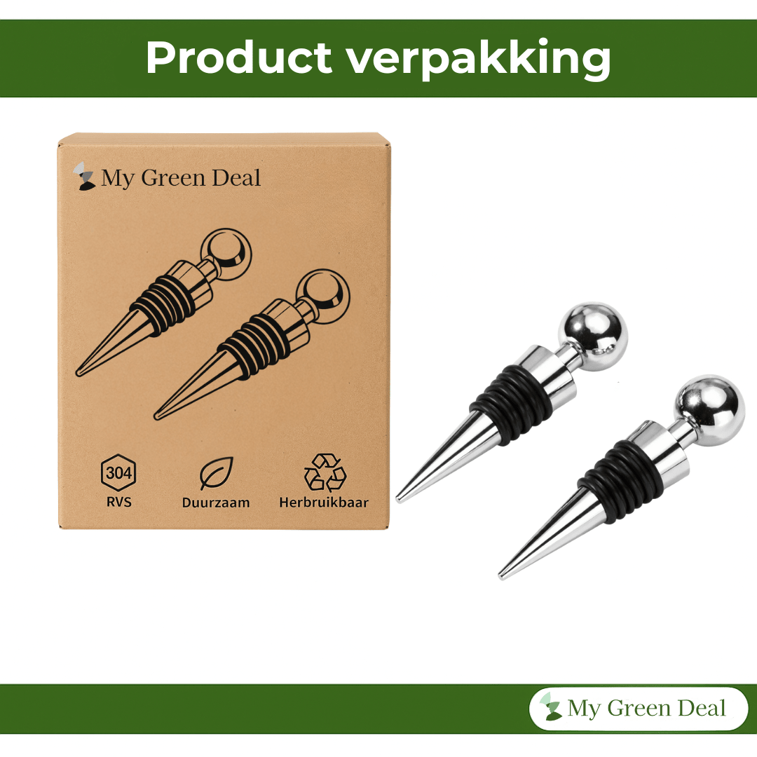 RVS Wijnstopper vacuum Zilver - My Green Deal