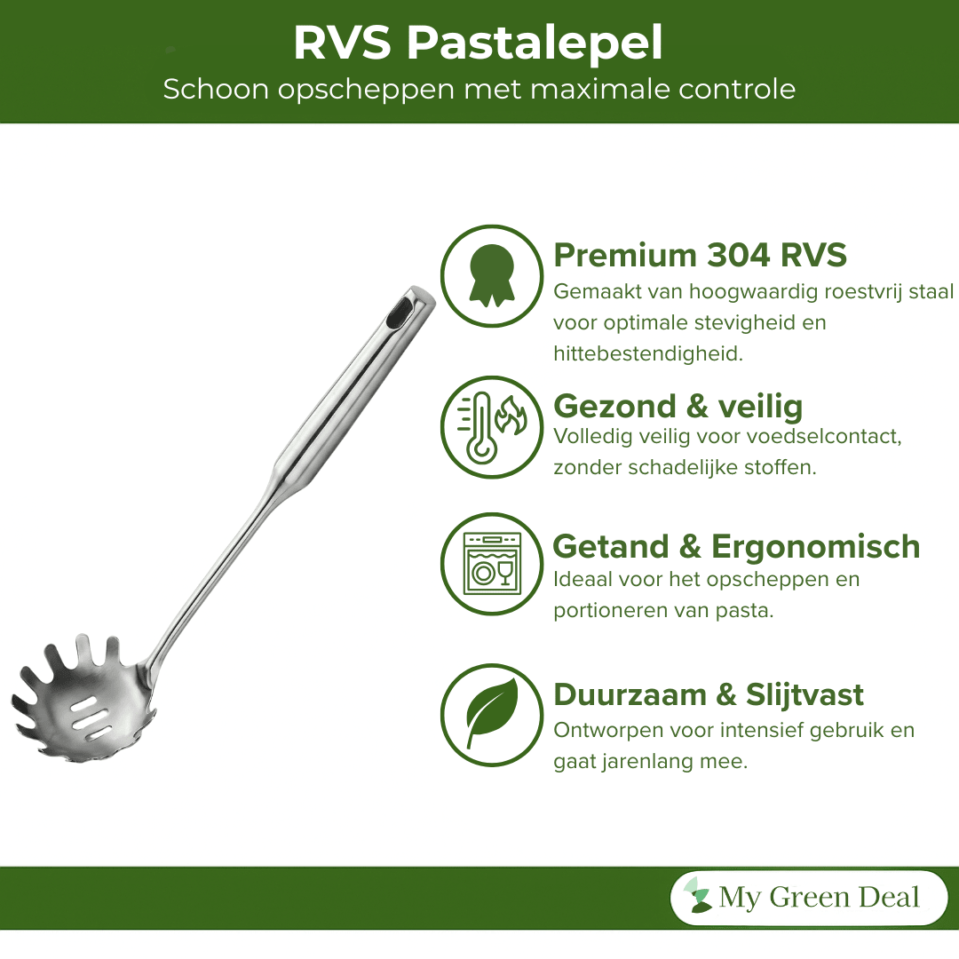 RVS Pastalepel 34 cm - My Green Deal