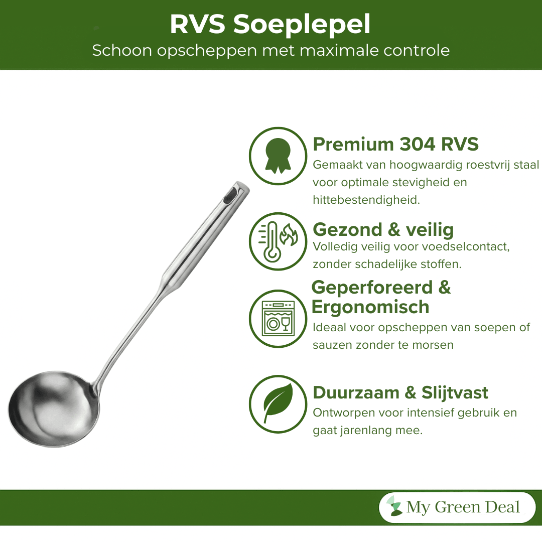 RVS Soeplepel 35 cm - My Green Deal