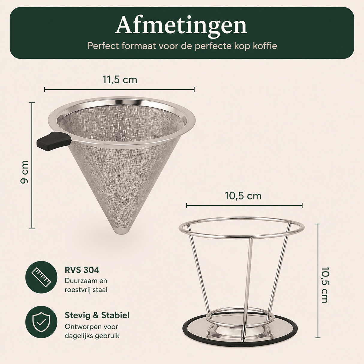 RVS Koffiefilter Herbruikbaar - My Green Deal