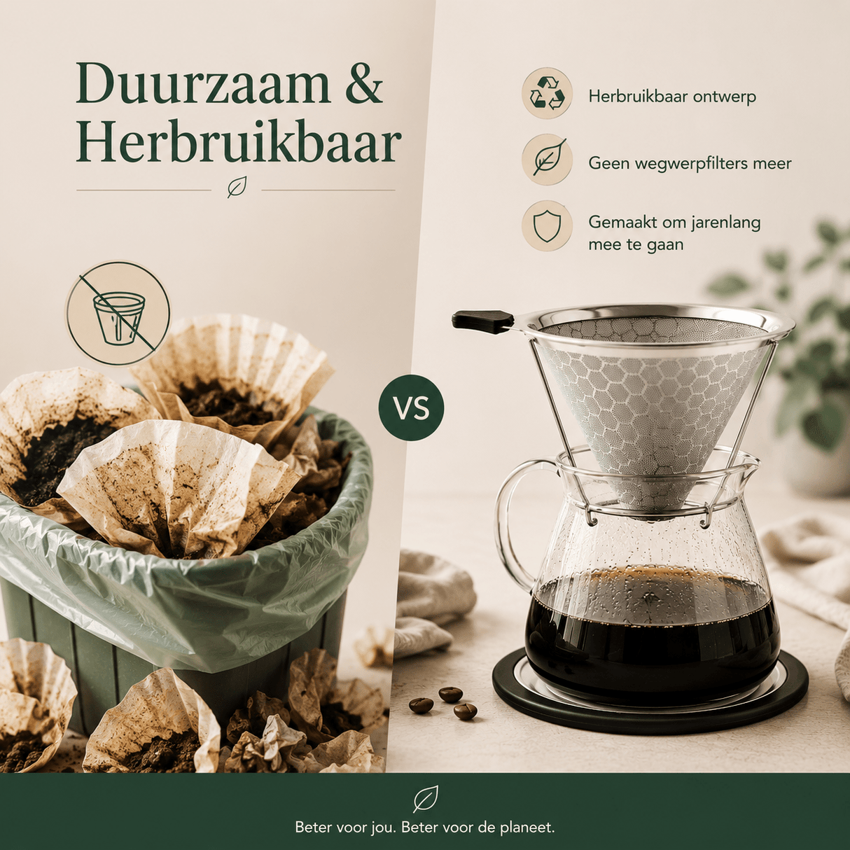 RVS Koffiefilter Herbruikbaar - My Green Deal