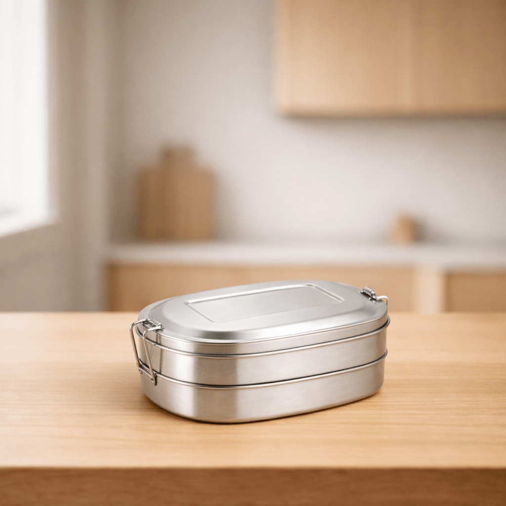 RVS Lunchbox Ovaal 2×500 ml - My Green Deal