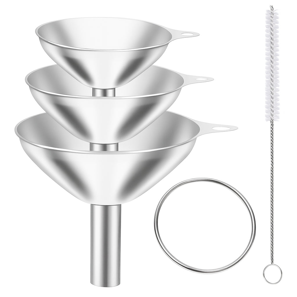 RVS Trechter Set – 3 stuks