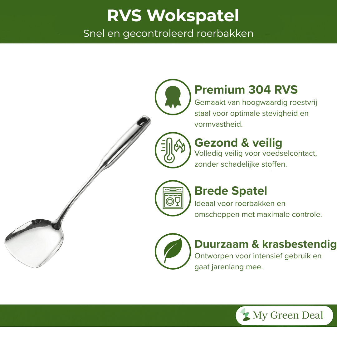 RVS Wokspatel 38 cm - My Green Deal