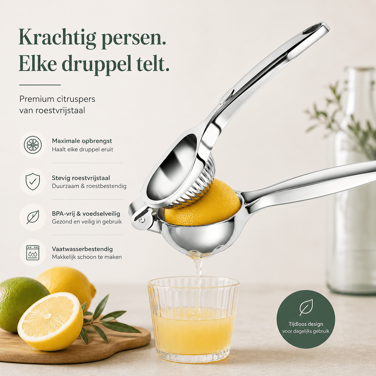 RVS Citruspers – Handmatige Citroen - & Sinaasappelpers - My Green Deal