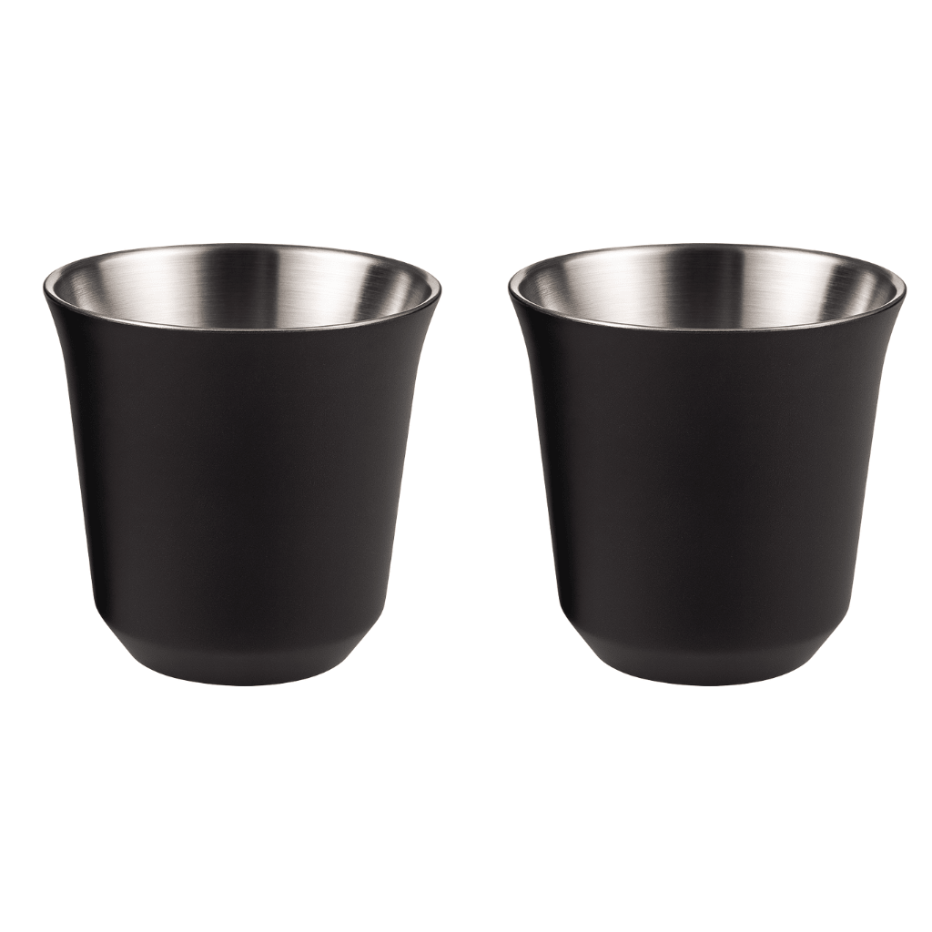 Retourdeal - RVS Espressokopjes dubbelwandig set van 2 Zwart - 80 ml - My Green Deal