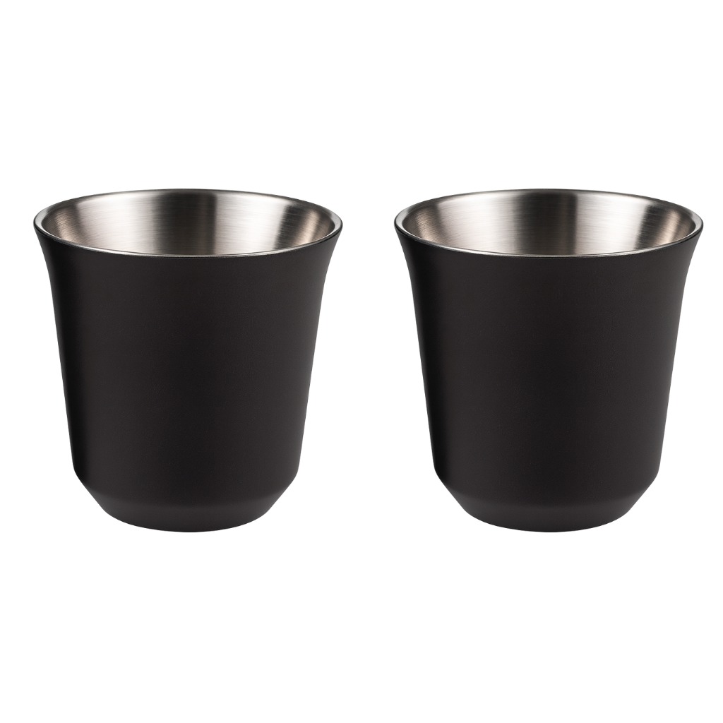 RVS Espressokopjes dubbelwandig set van 2 Zwart - 80 ml