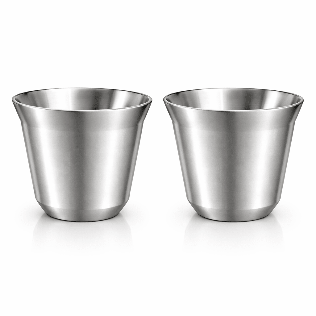 RVS Koffiebekers Zilver Set van 2 – 163 ml - My Green Deal