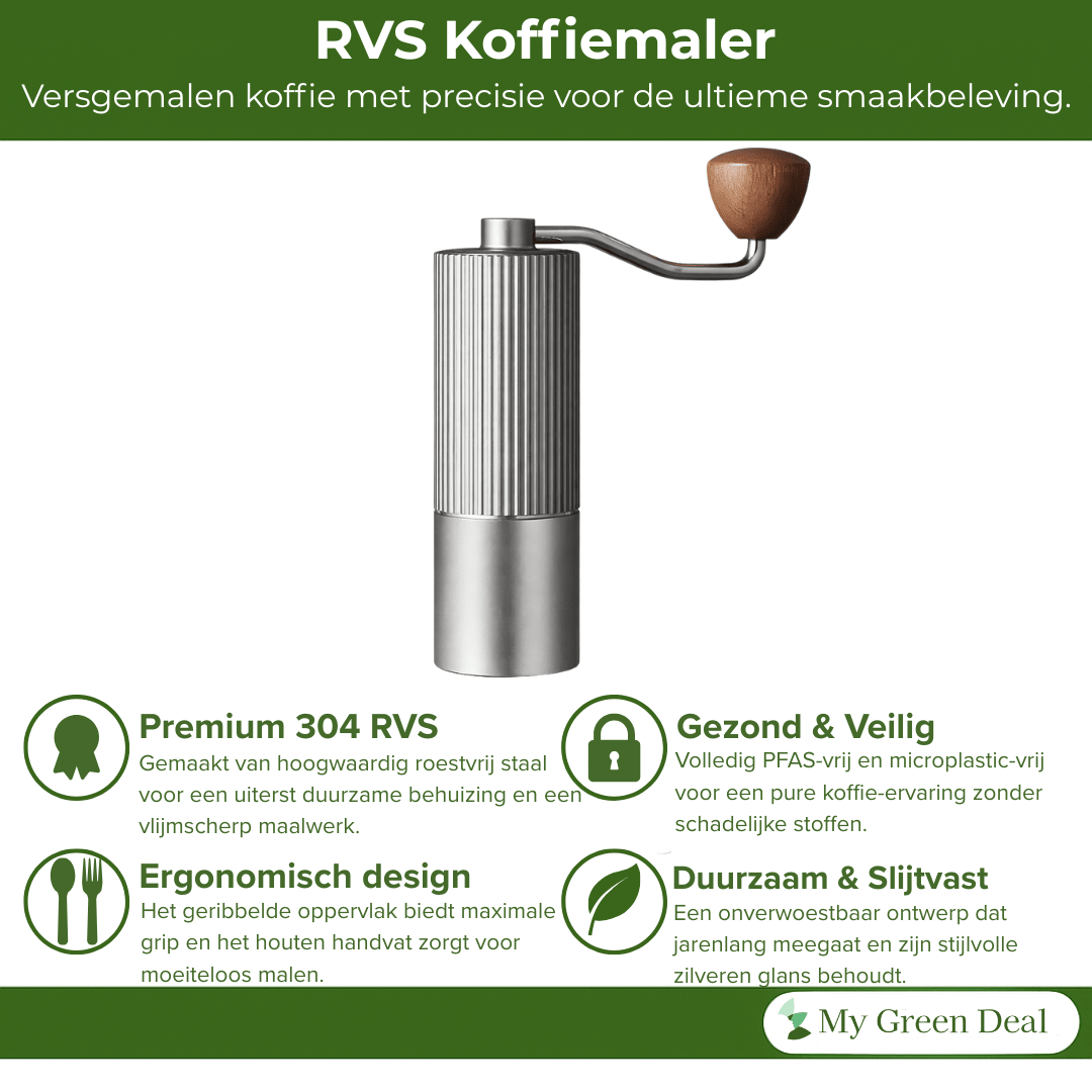 RVS Koffiemaler Zilver - My Green Deal