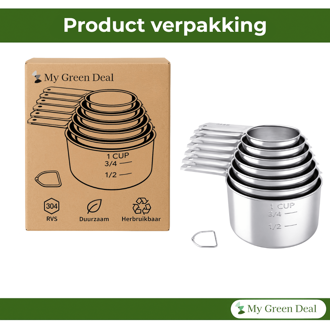 RVS maatbekerset 7 stuks - My Green Deal
