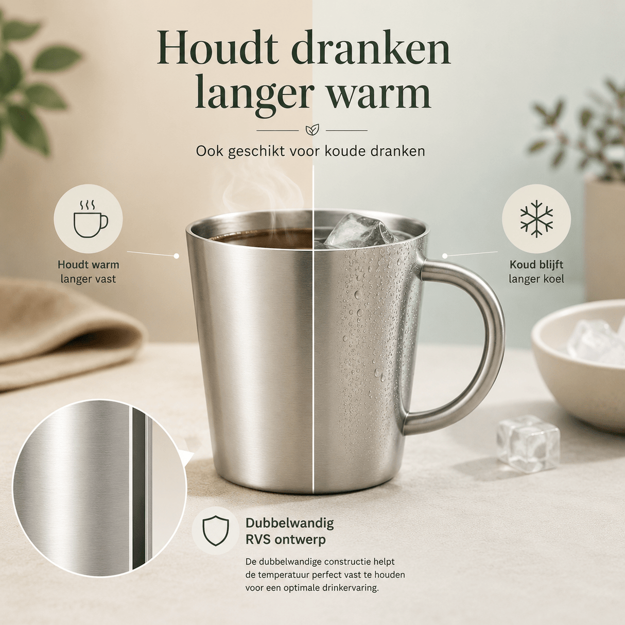 RVS Mok met Handvat - My Green Deal