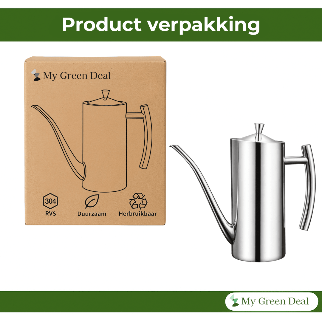 RVS olijfoliekan Zilver - My Green Deal