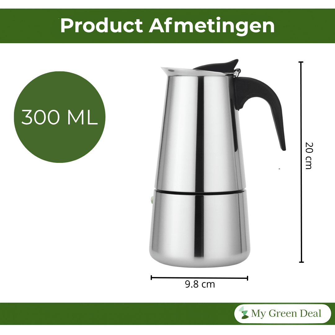 RVS Percolator 6 kops – Moka Pot - My Green Deal