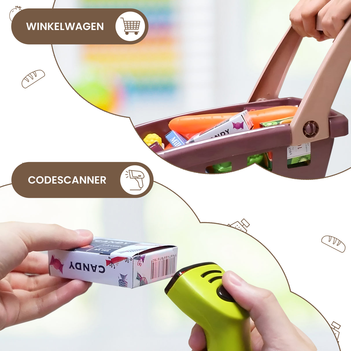 Retourdeal - My Green Deal - Speelgoed Winkel - Speelgoed Kassa met Scanner - Winkelwagen