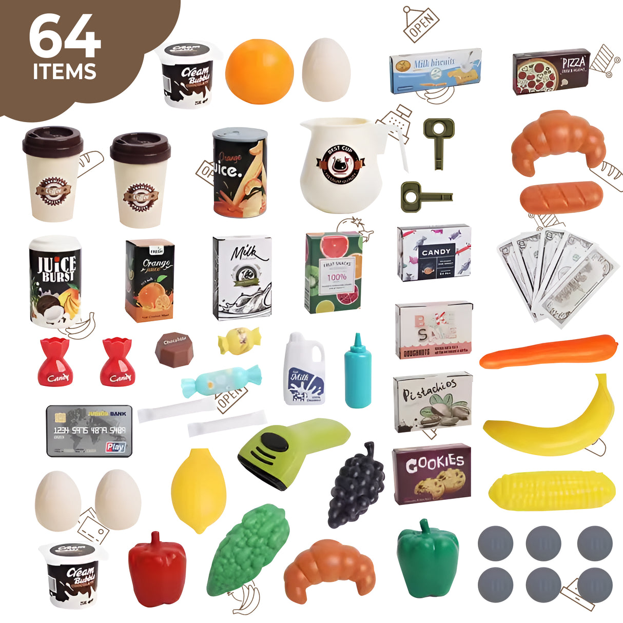 Retourdeal - My Green Deal - Speelgoed Winkel - Speelgoed Kassa met Scanner - Winkelwagen