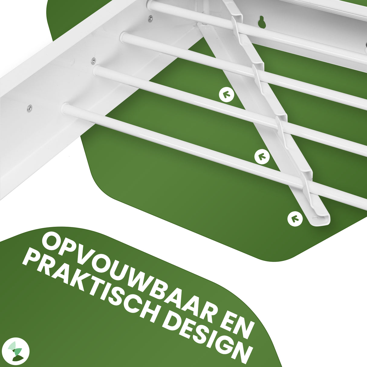 Retourdeal - My Green Deal - Wanddroogrek Inklapbaar - Wit