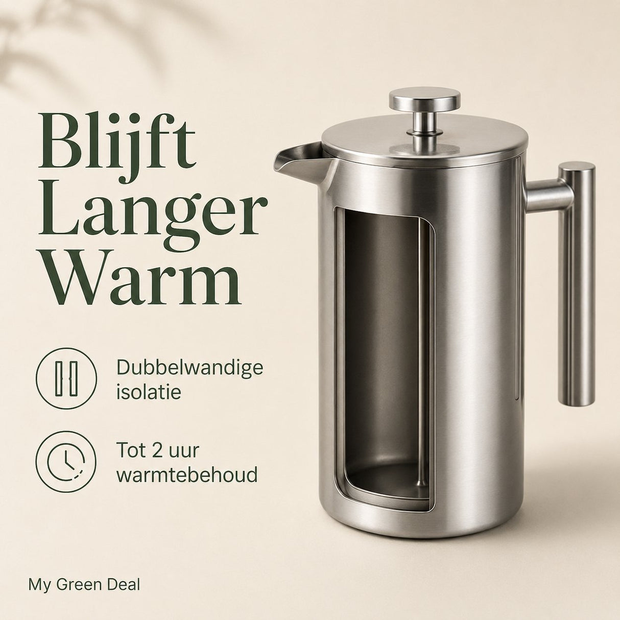 RVS French press 600ml - My Green Deal