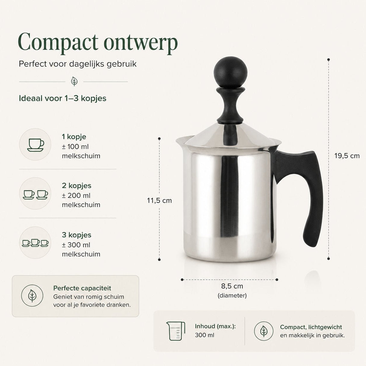 RVS Melkopschuimer 400 ml - My Green Deal