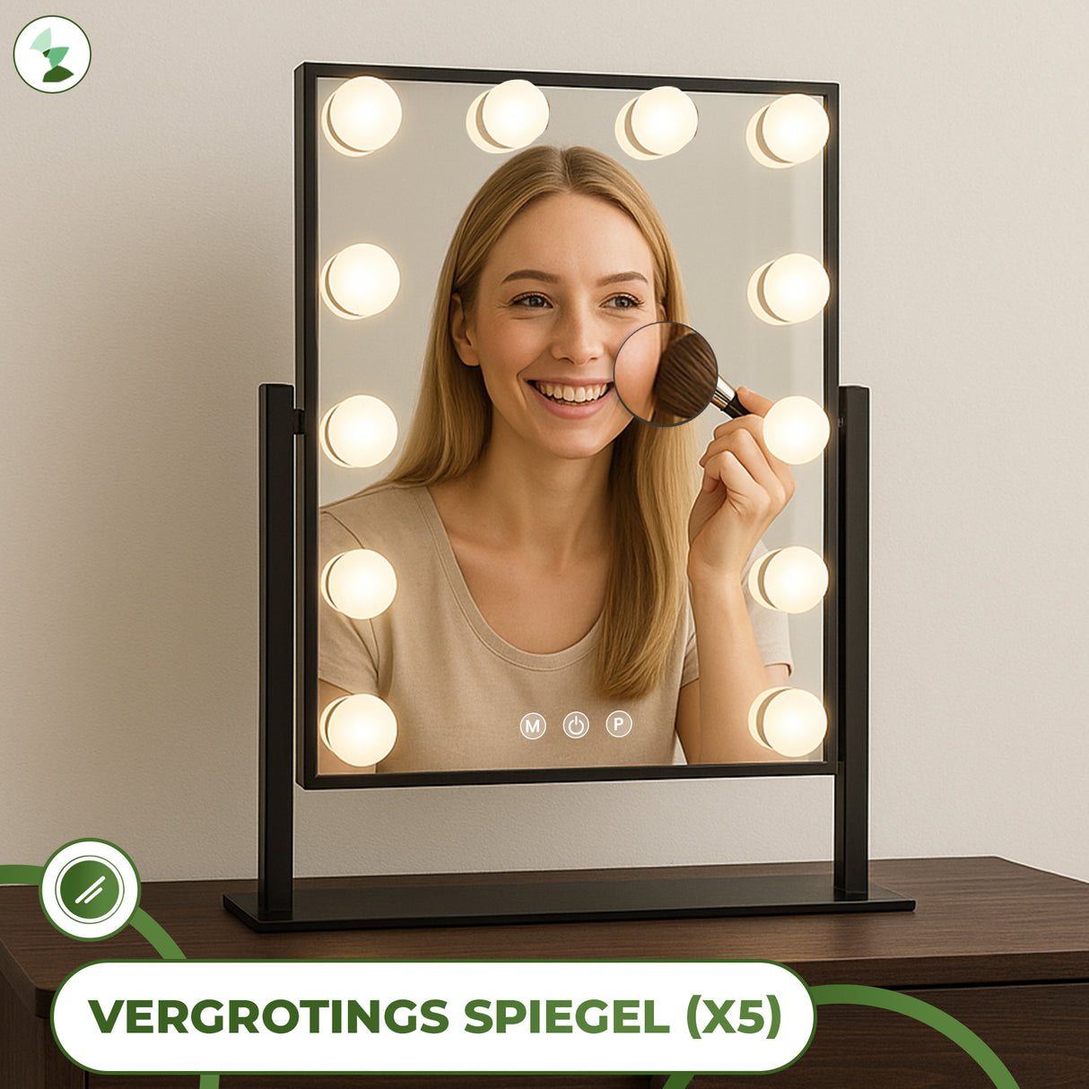 Retourdeal - My Green Deal - Hollywood Make Up Spiegel met Verlichting Zwart