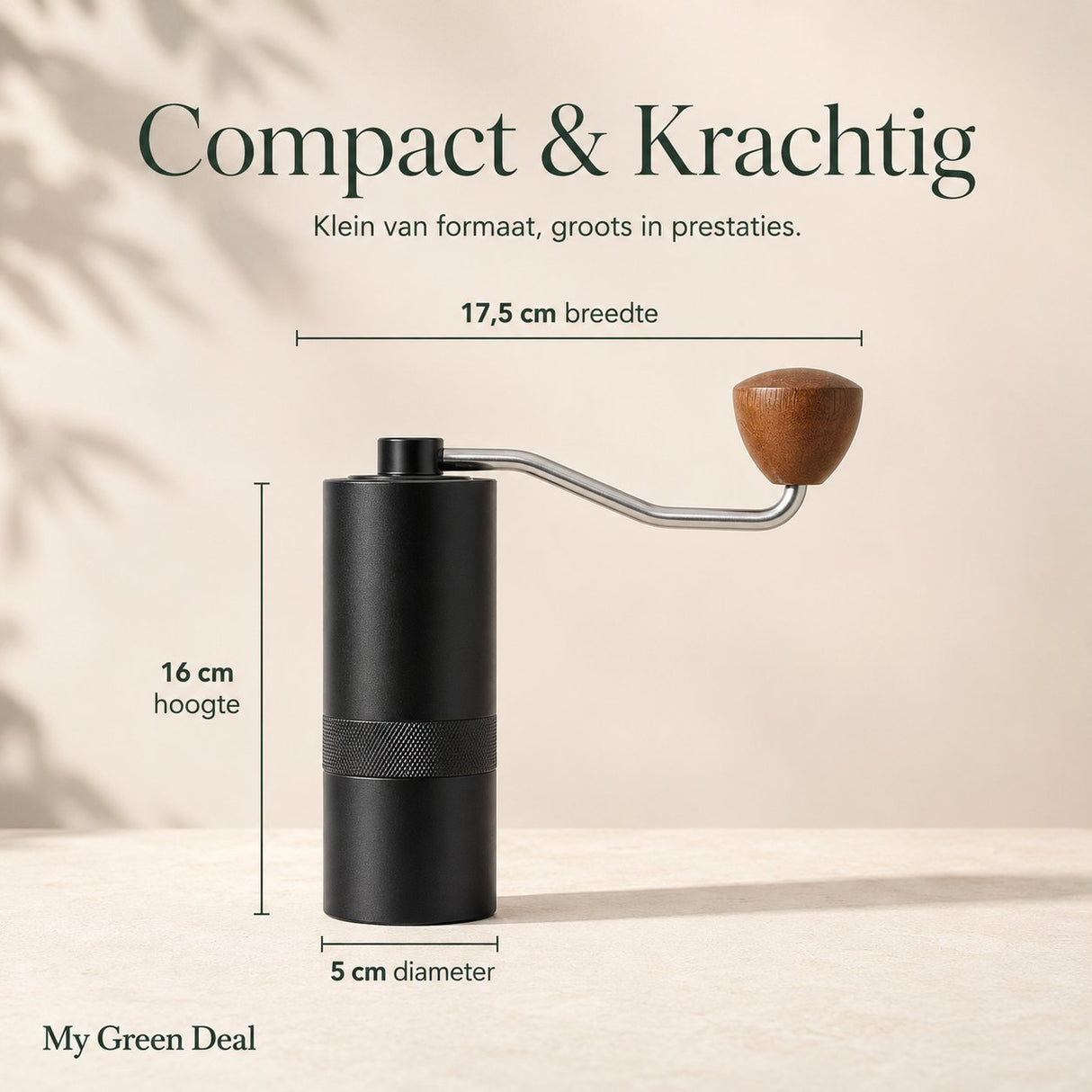 RVS Koffiemolen Handmatig Zwart - My Green Deal