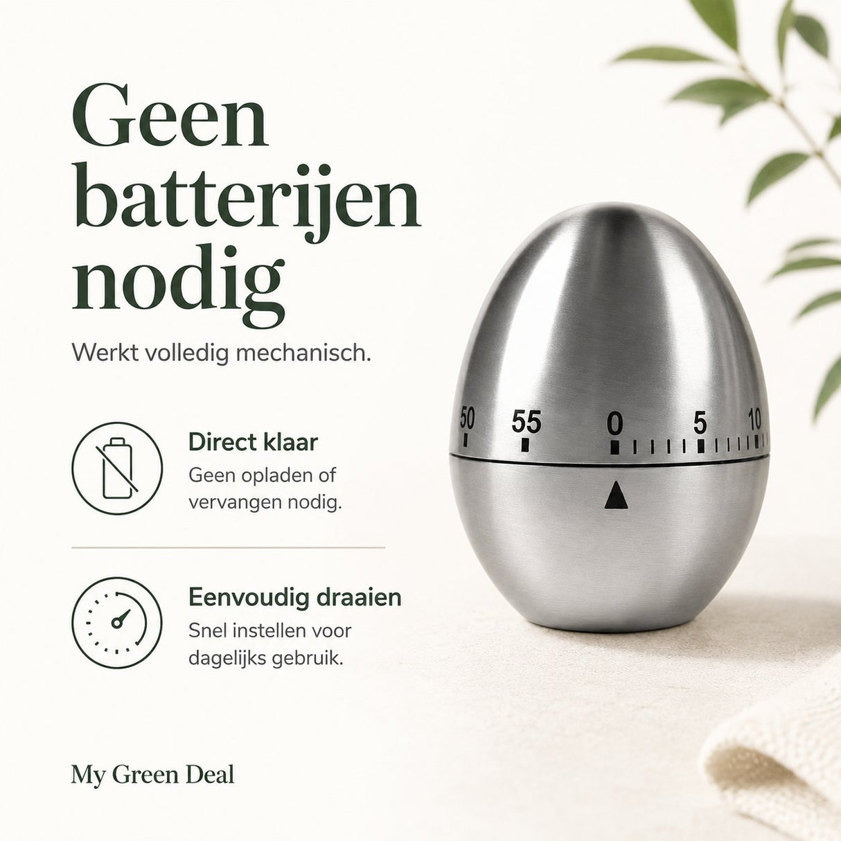 RVS Eierwekker - My Green Deal