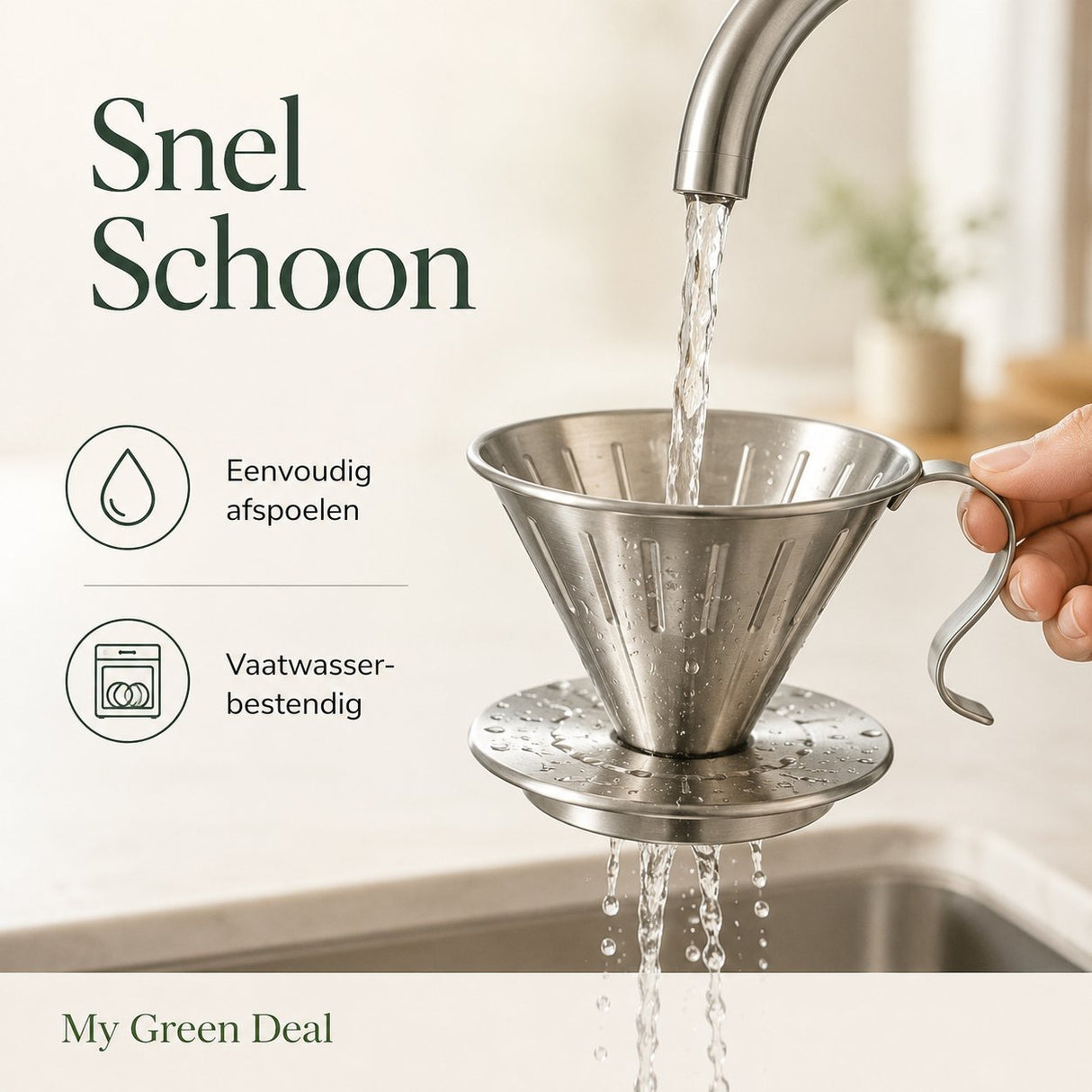 RVS Koffiefilter zilver - My Green Deal